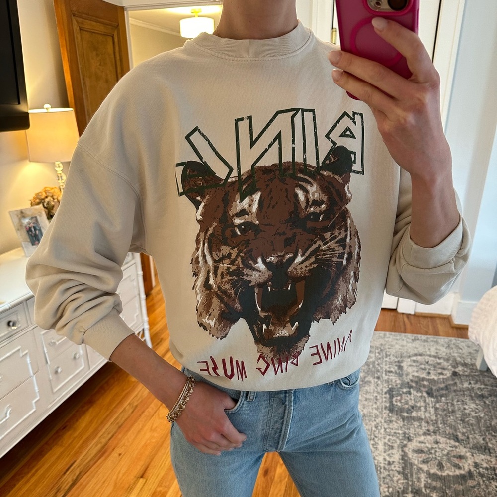 Anine Bing Tiger Print Sweatshirt